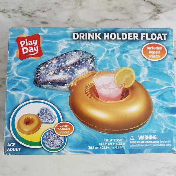Play Day Inflatable Glitter Beverage Holder Set - Picture 2 of 11